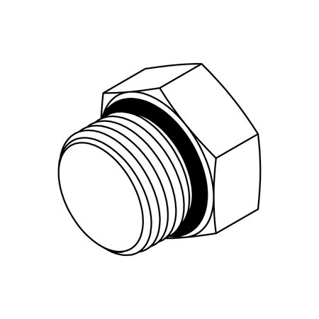 TOMPKINS Hydraulic Fitting-Steel10MOR HEX HEAD PLUG 6408-10